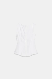 PLEATED ZIP TOP