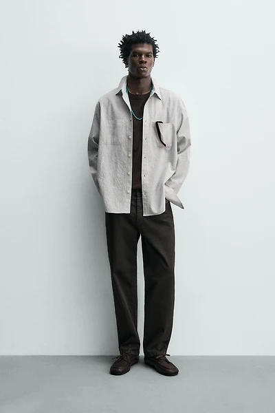 CHEMISE À CARREAUX TEXTURÉE
