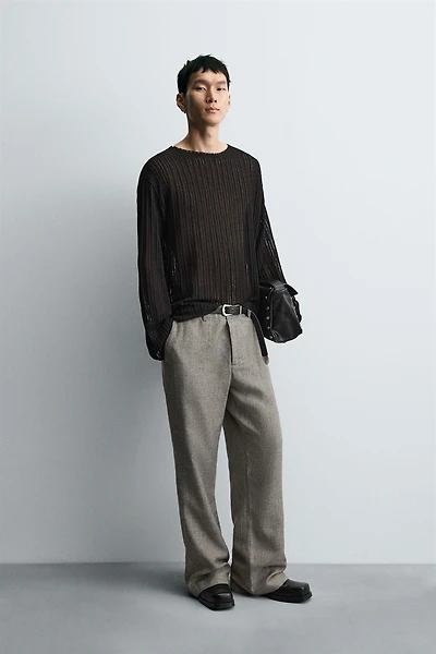 FLARE FIT STRUCTURED PANTS