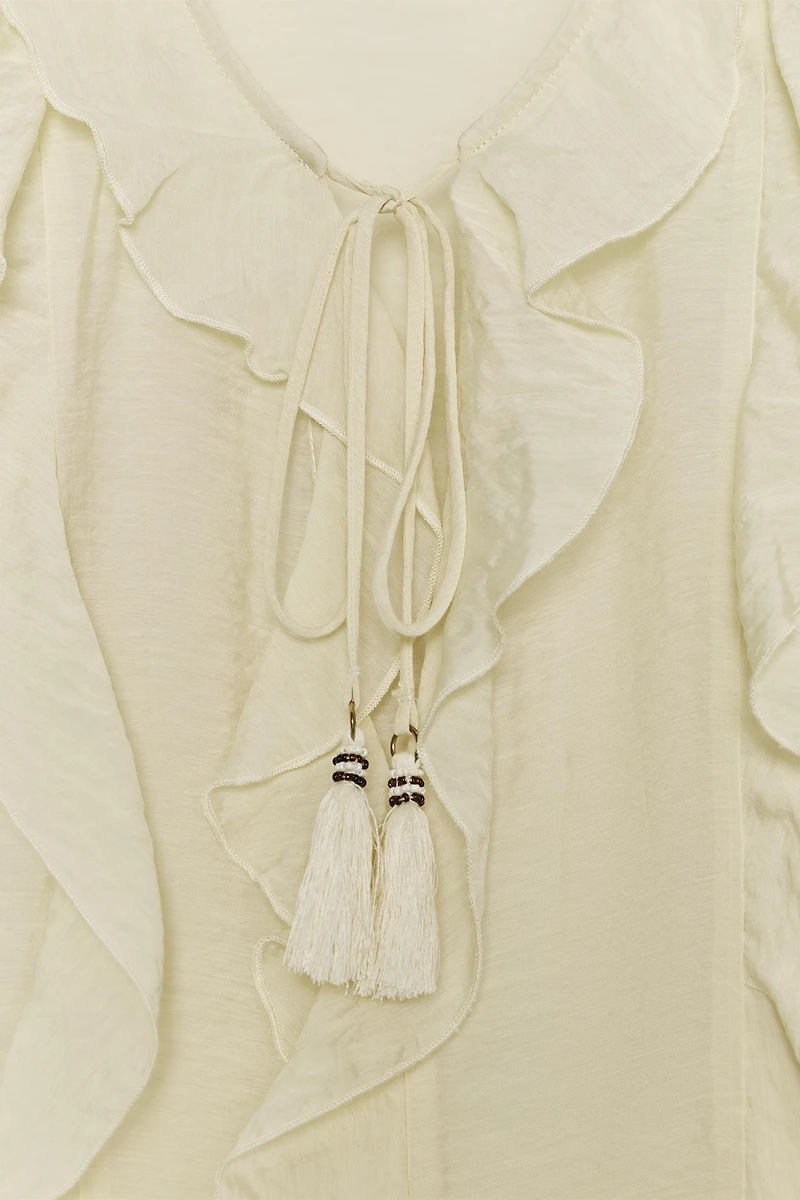 BLOUSE ROMANTIQUE À VOLANTS