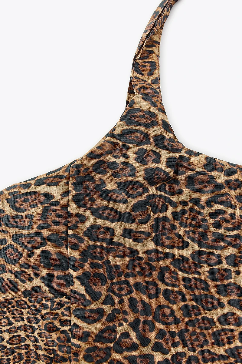 ANIMAL PRINT COTTON MAXI BAG