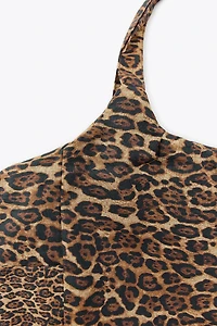 ANIMAL PRINT COTTON MAXI BAG
