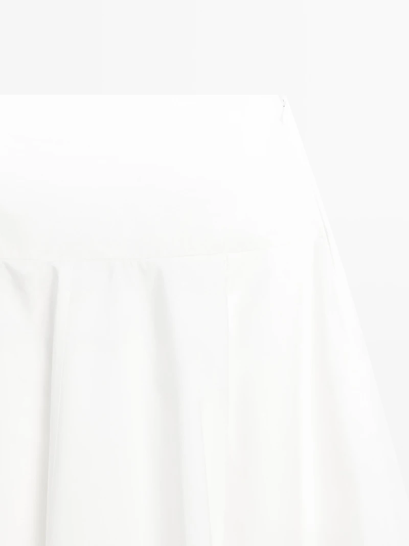 100% cotton midi skirt with yoke detail