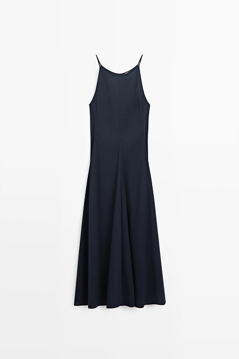 Robe en popeline à fines bretelles