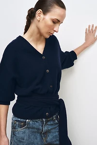 GILET 100% LAINE MANCHES BOUFFANTES