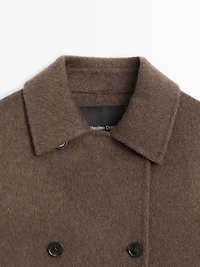Wool blend double-breasted cropped coat