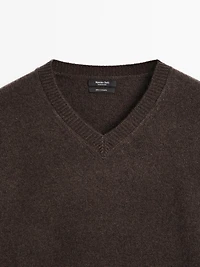 Pull oversize col en V cachemire
