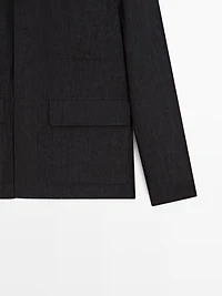 Blouson en lin effet chiné total look