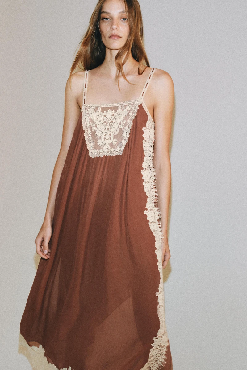 ZW COLLECTION LACE STRAP DRESS