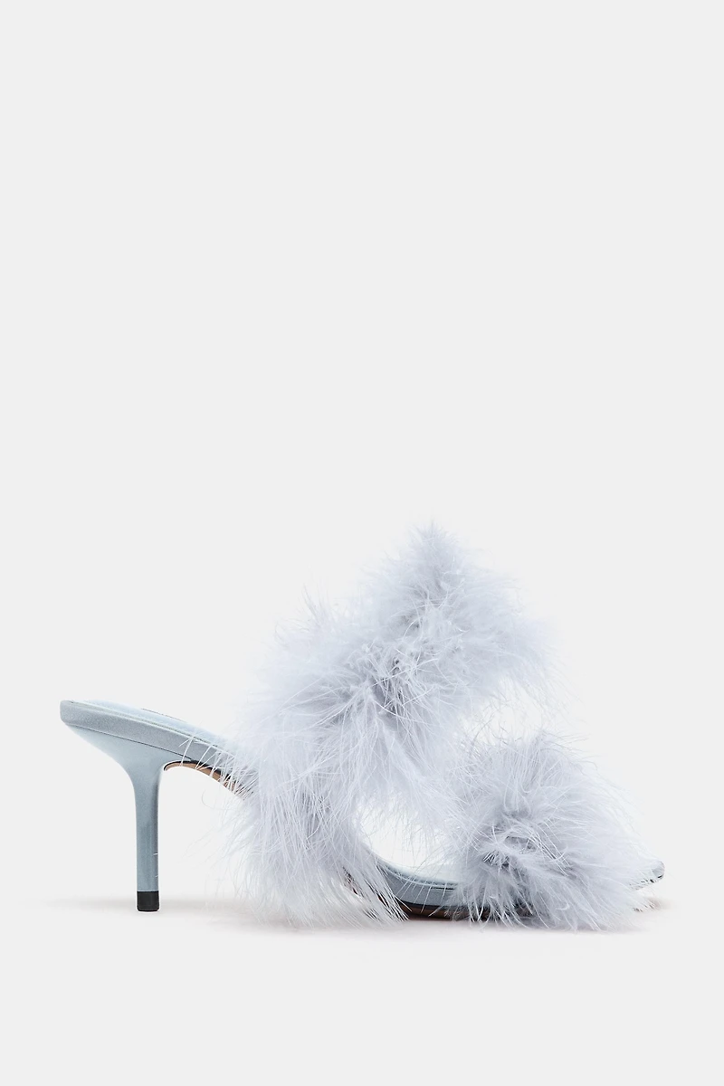 FEATHER HEELED SANDALS