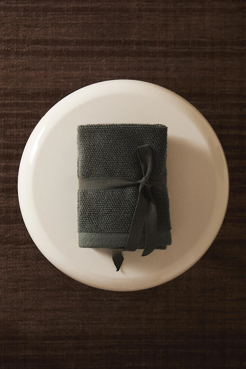 SET OF RICE STITCH COTTON HAND TOWELS (SET OF 3)