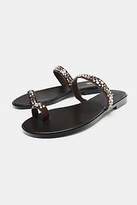 FLAT STUDDED SANDALS