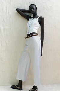PANTALON CULOTTE AVEC CEINTURE EN LIN