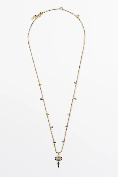 Collier pièce cristal antique
