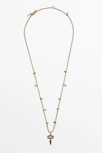 Collier pièce cristal antique