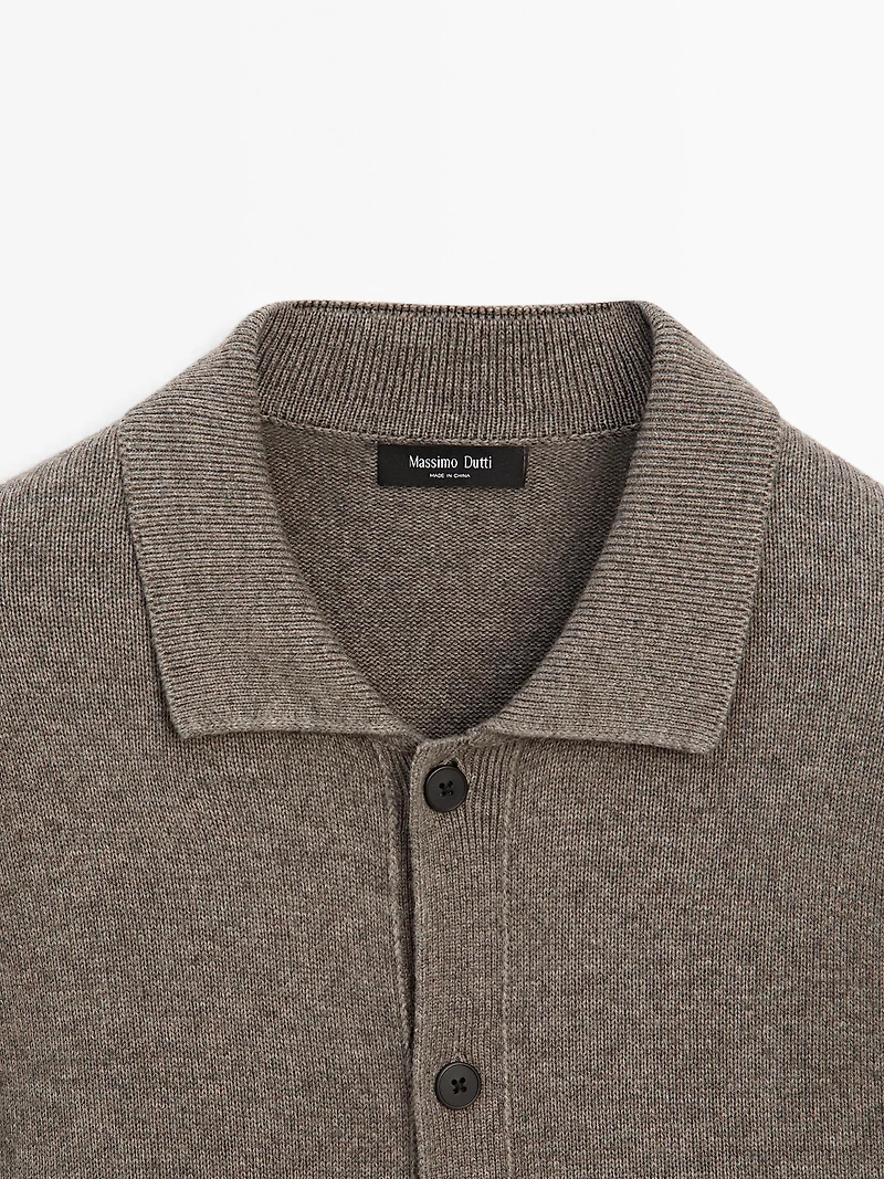 Cotton blend knit cardigan