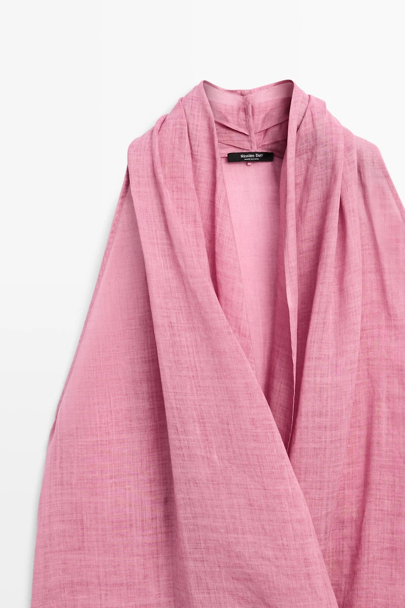 Draped crossover top