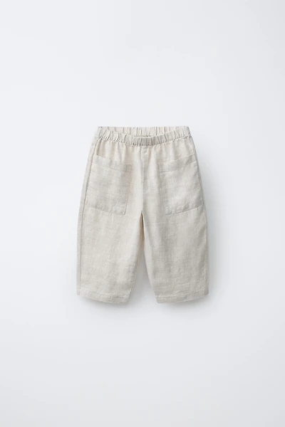 PANTALON BAGGY 100 % LIN
