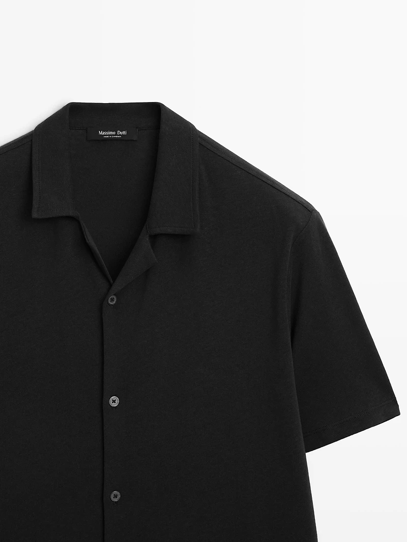 Linen and cotton short sleeve shirt