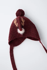 REINDEER KNIT BONNET