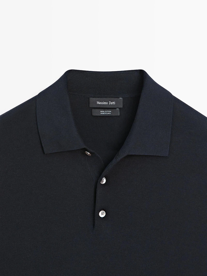 100% cotton knit polo shirt