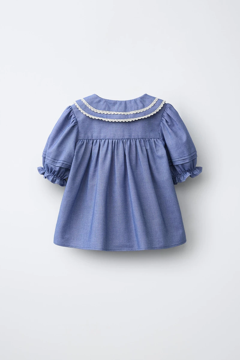 CONTRAST LACE BLOUSE