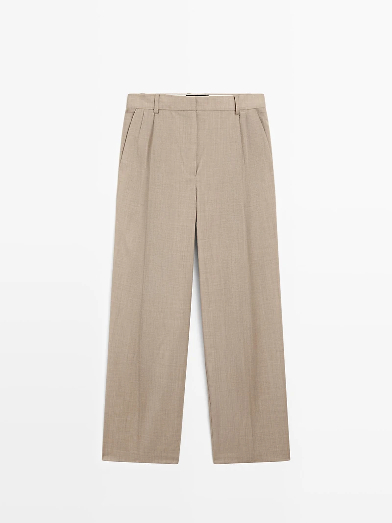 100% wool darted trousers
