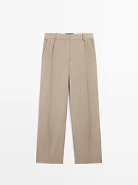 100% wool darted trousers