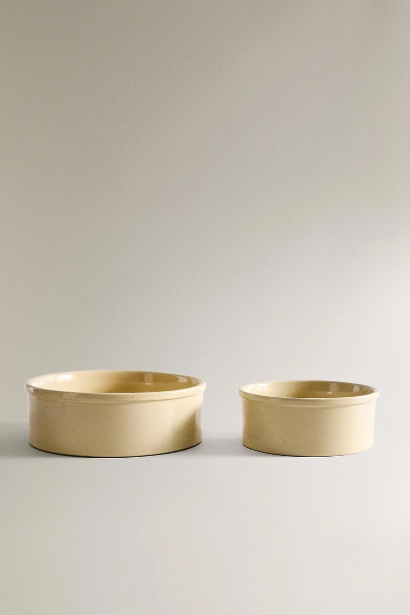 STONEWARE PET FOOD BOWL