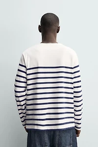 RELAXED FIT STRIPED JACQUARD T-SHIRT