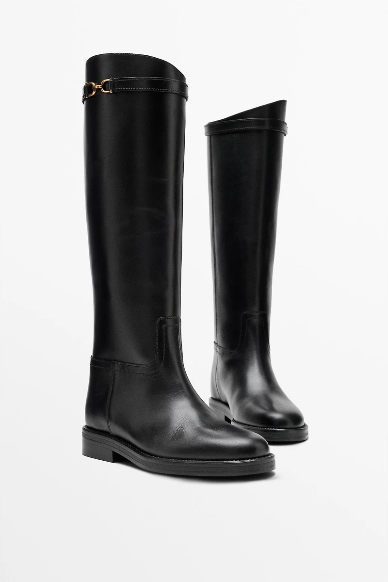 Leather riding boots