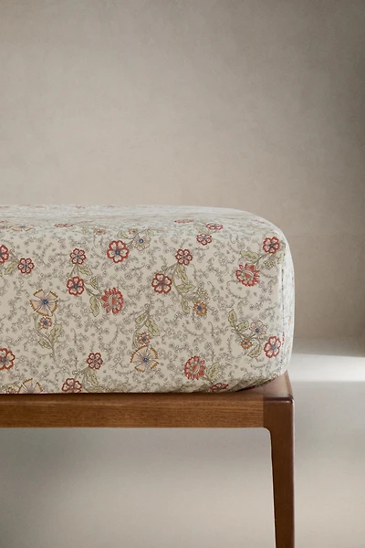 KIDS' FLORAL COTTON FITTED SHEET