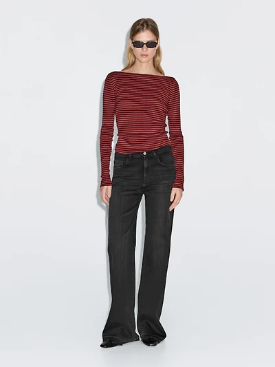 Mid-rise bell bottom jeans
