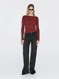 Mid-rise bell bottom jeans