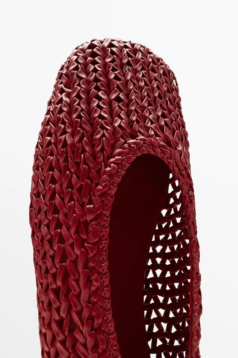 Braided leather ballet flat