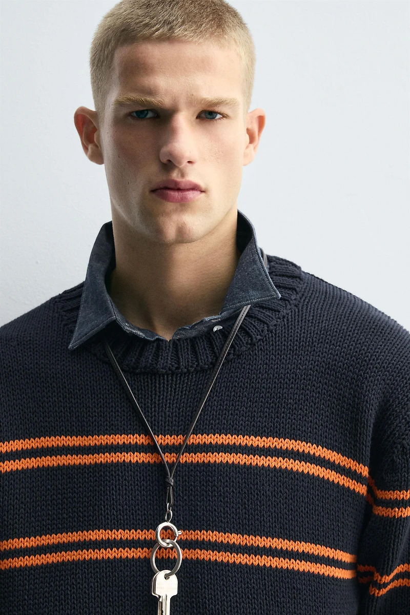 JACQUARD STRIPE SWEATER