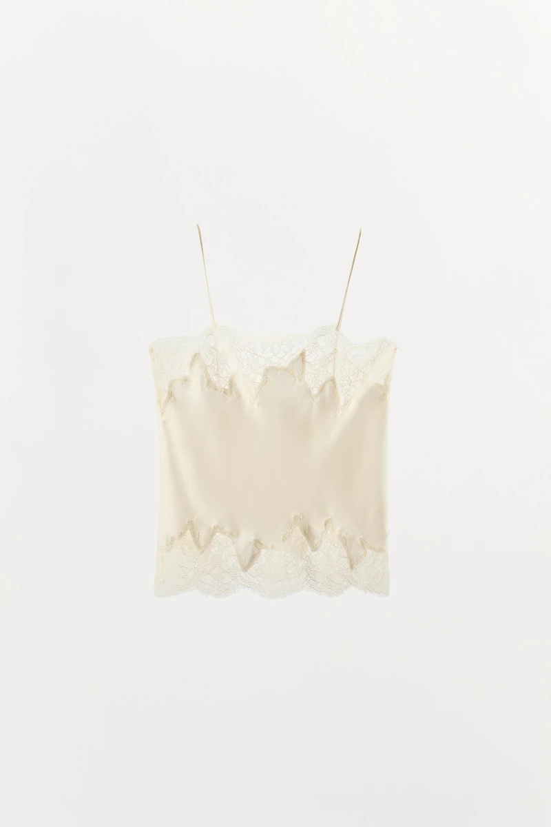 SATIN LACE CAMISOLE TOP