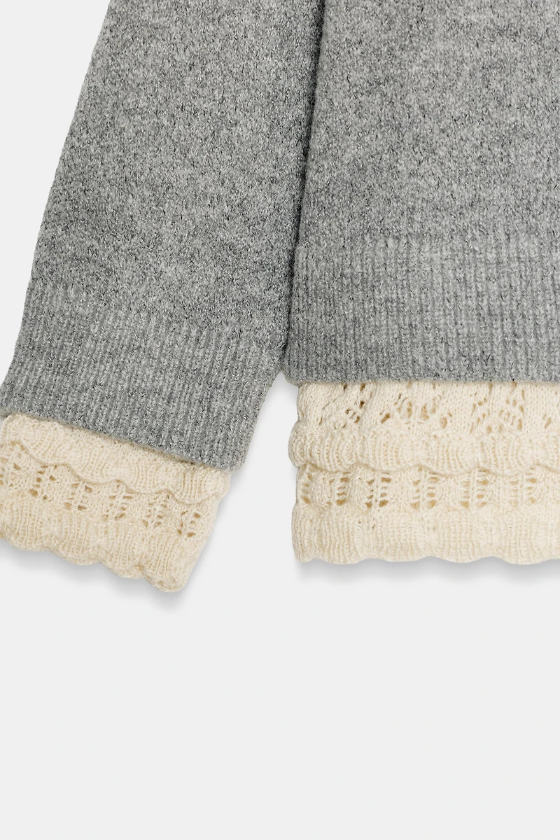 COMBINATION KNIT SWEATER