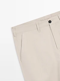 Pantalon slim coton mélangé