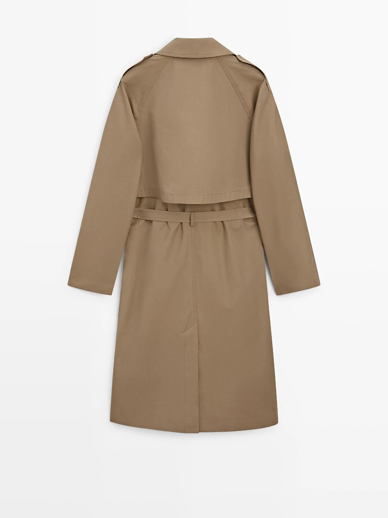 100% cotton trench coat