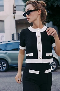 CONTRAST BOUCLÉ JACKET