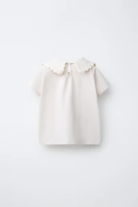 PETER PAN COLLAR TOP WITH RIPPLE TRIM