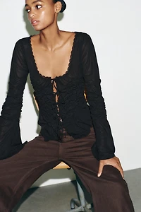 RUCHED TIE TOP
