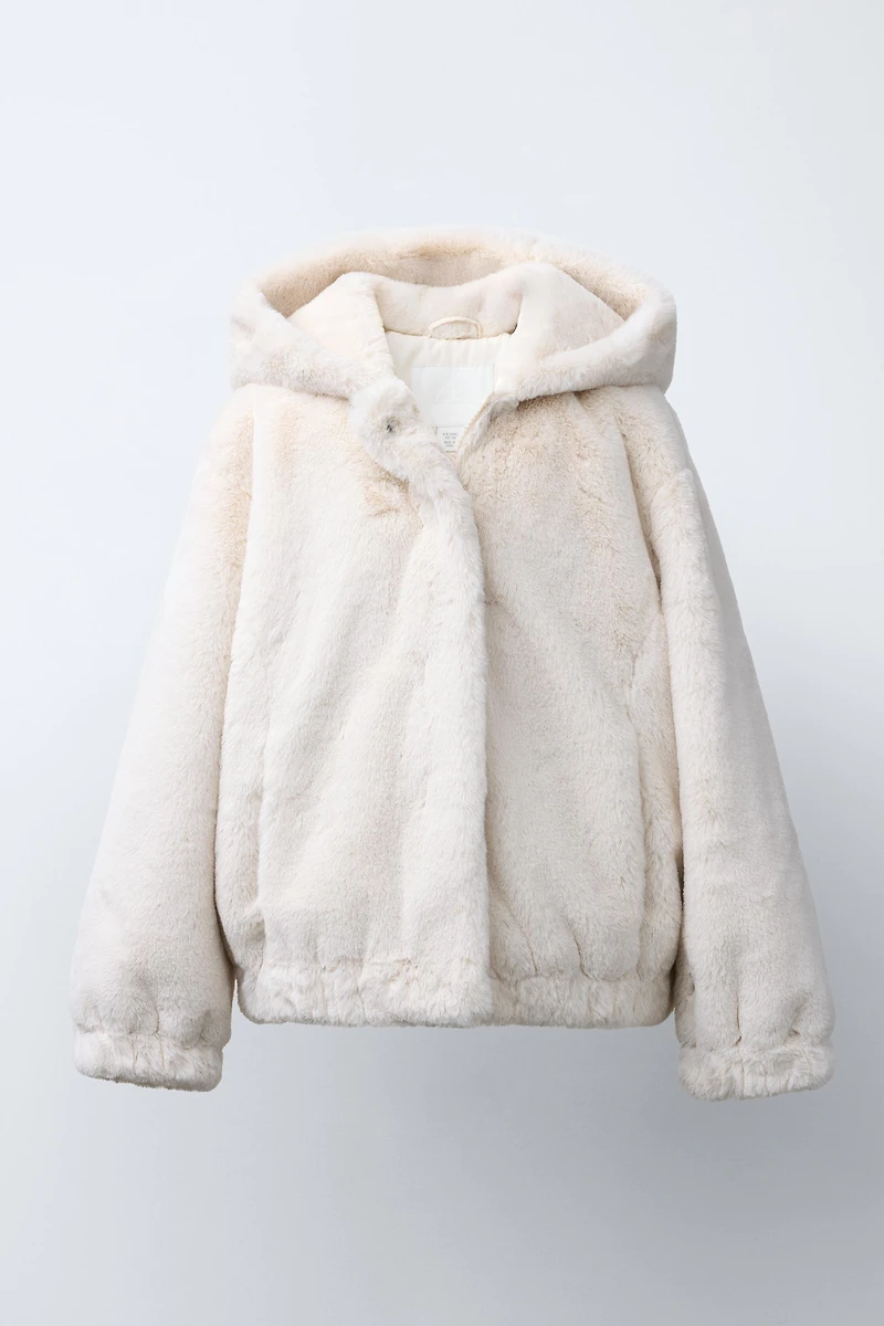 FAUX FUR HOODED JACKET