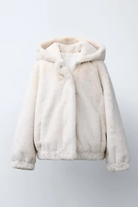 FAUX FUR HOODED JACKET