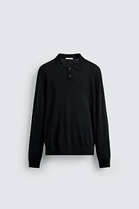 100% WOOL KNIT POLO SHIRT