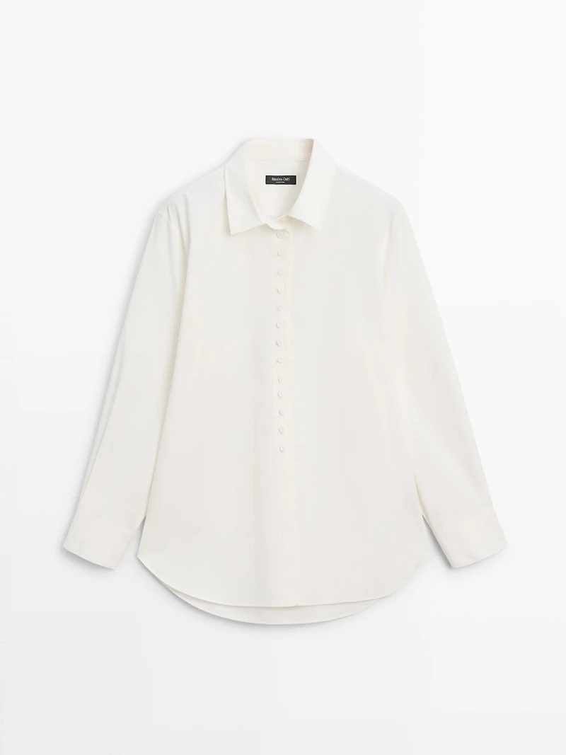 Chemisier boutons fantaisie 100 % coton