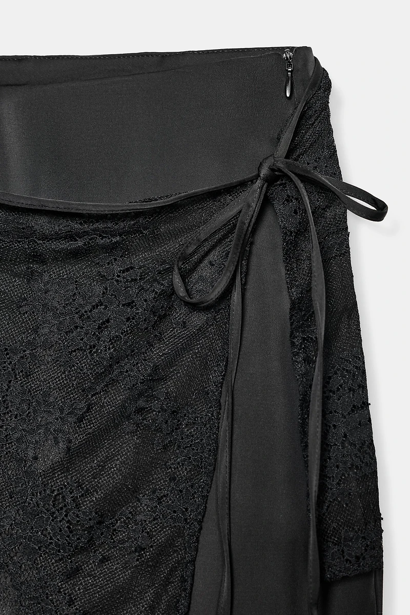 SATIN PAREO LACE PANTS