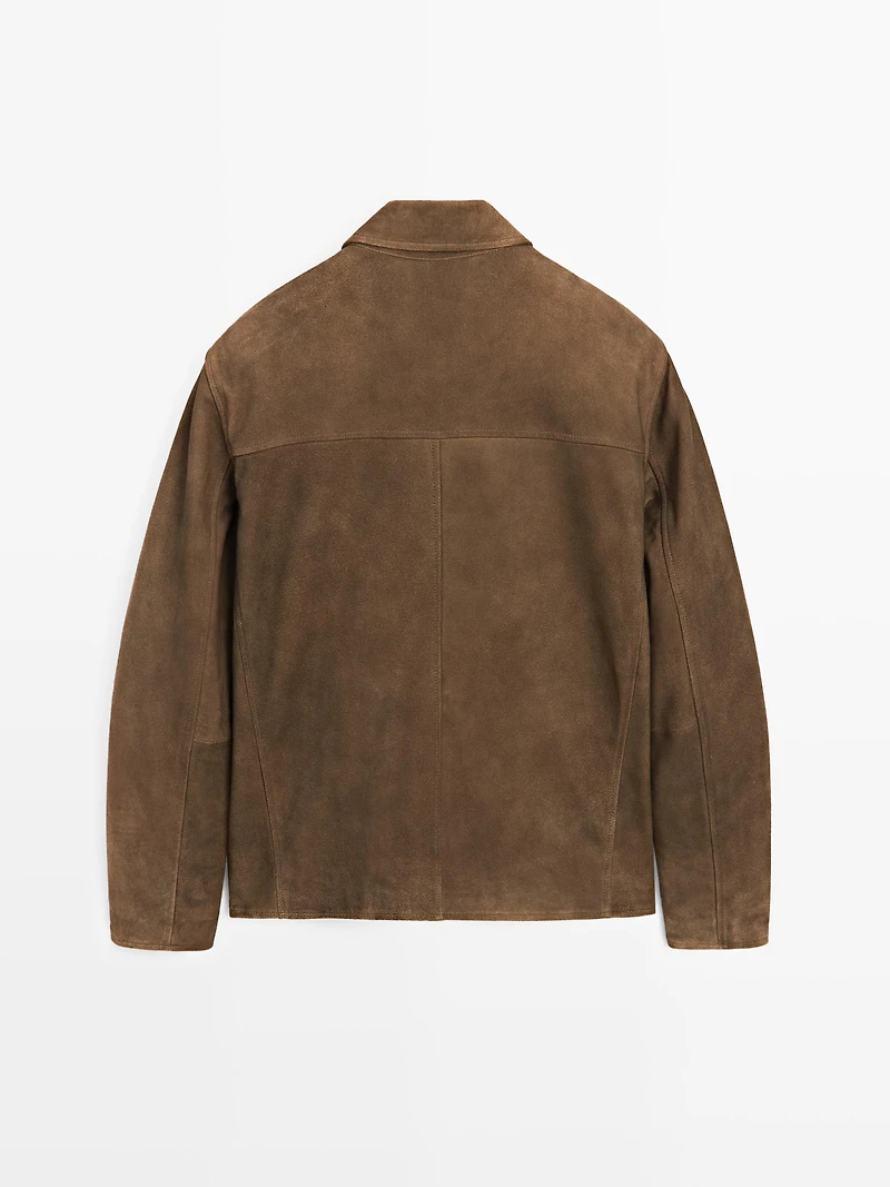 Veste en daim effet nappa délavé