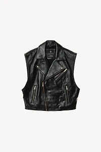 LEATHER BIKER VEST WILLY CHAVARRIA X ZARA